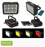 💛Портативний кемпінговий ліхтар Solar Lighting System GD-2207A із сонячною панеллю та функцією PowerBank, фото 5