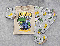 Дитяча тепла піжама динозавр на хлопчика 92-128 см
