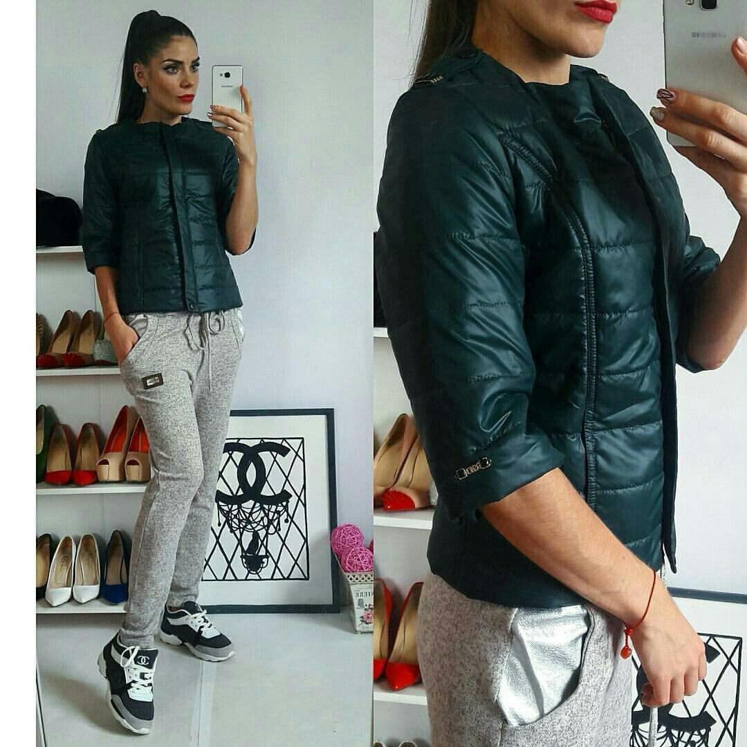 Куртка жіноча, модель 201, зелений/пляшковий зелений