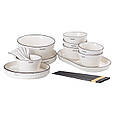 Столовий сервіз набір з 22 предметів керамічний білий Lugi, фото 2