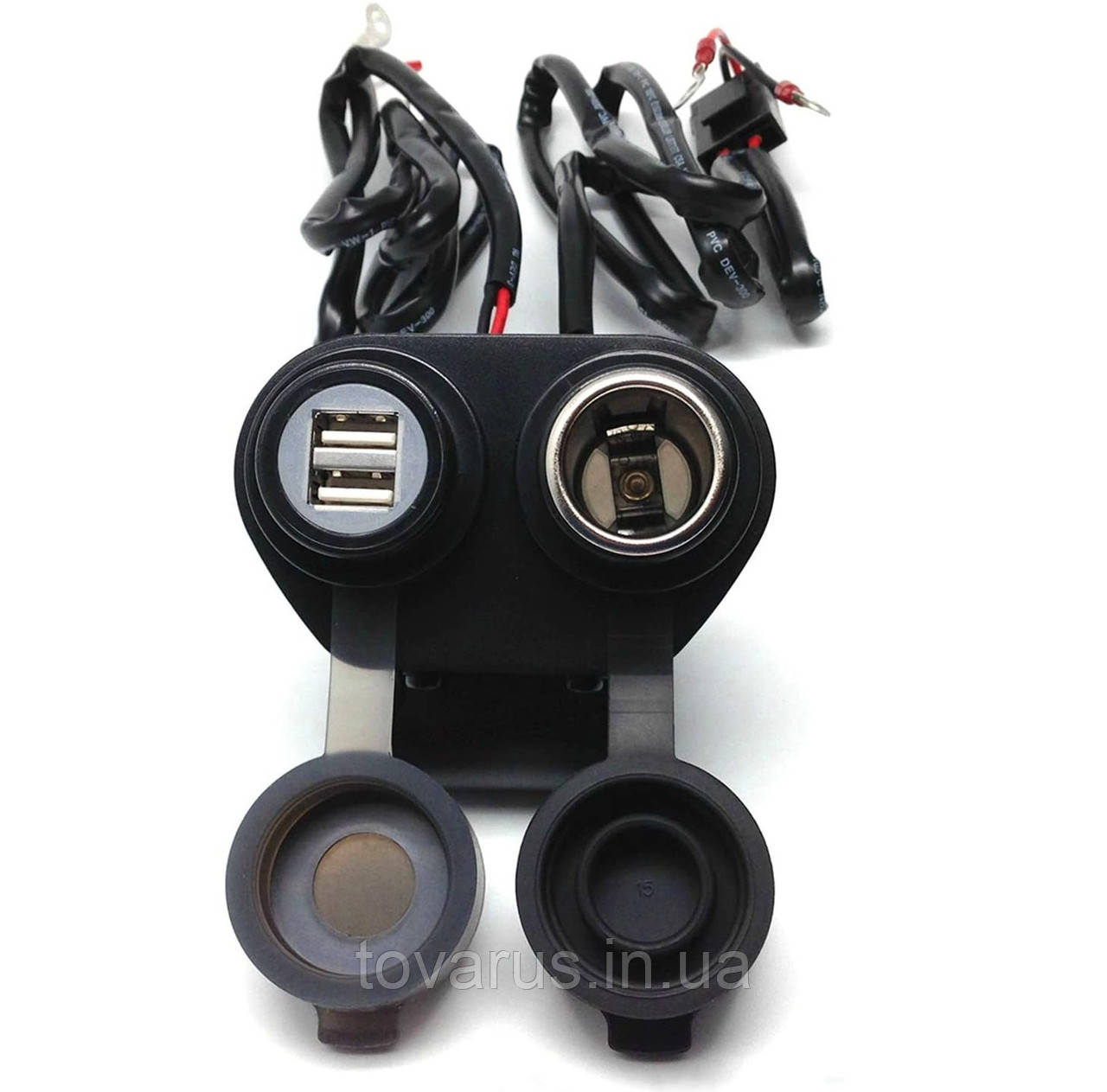 Мото розетка 12V + USB зарядка Cliff-Top Magnetic Switch USB + Cigarette Socket, фото 1