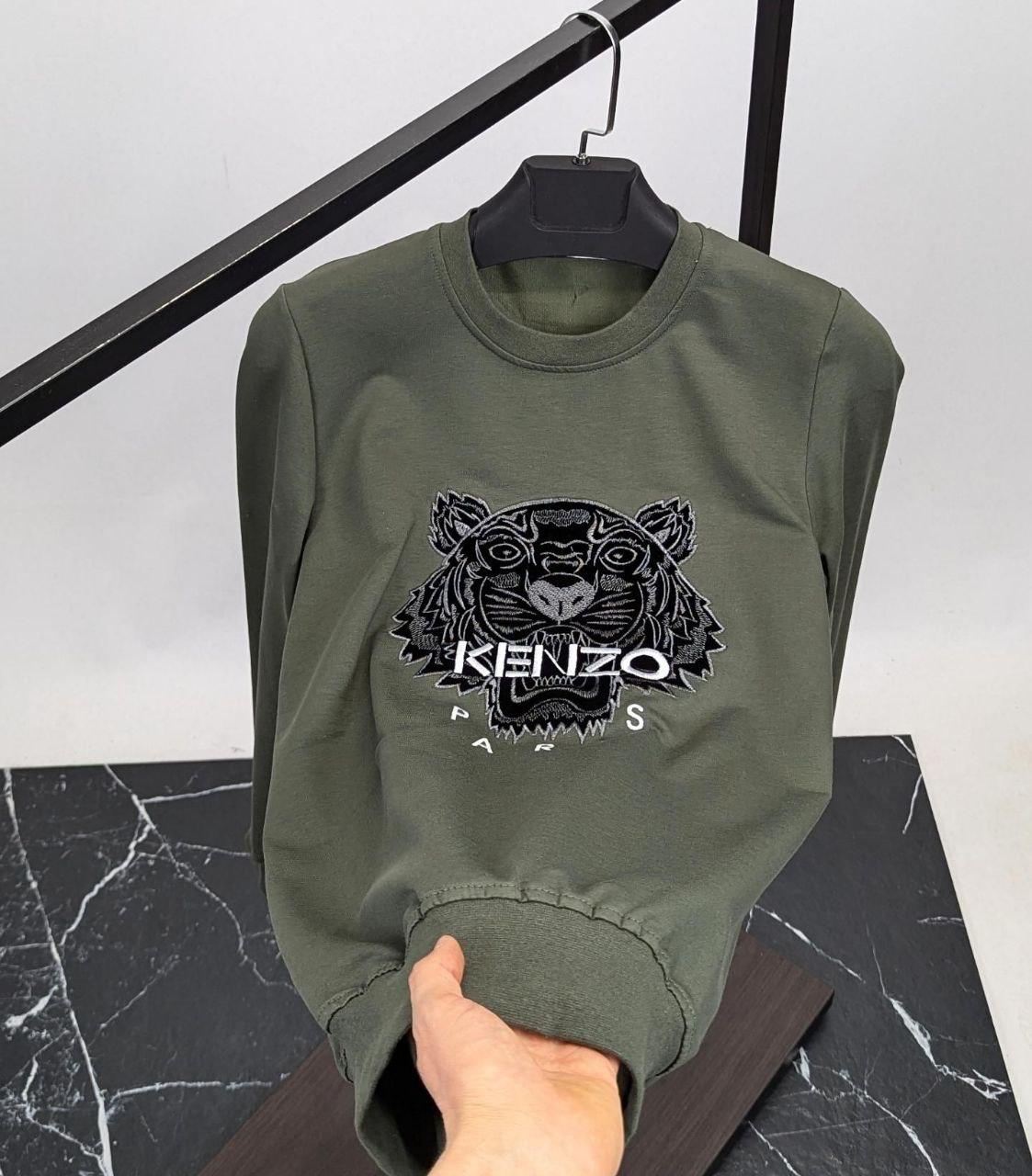 Чоловіча кофта світшот Kenzo CK6858 хакі S, L, XXL, фото 1