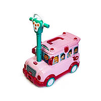 Машинка толокар 3в1 "Шкільний автобус-кухня" Bambi 339258516, 3 фунції 30 предметів, звук, Land of Toys