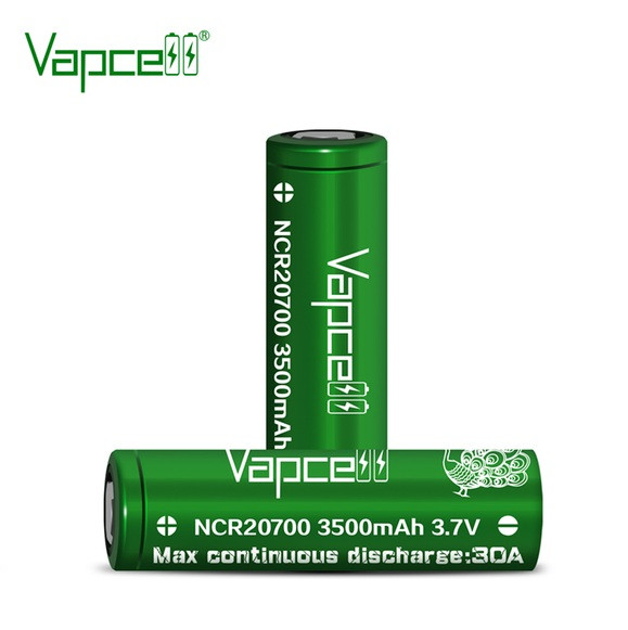 Акумулятор 20700 Li-Ion Vapcell NCR20700 3500mAh, 30A, 4.2/3.6/2.5V, Green, фото 1