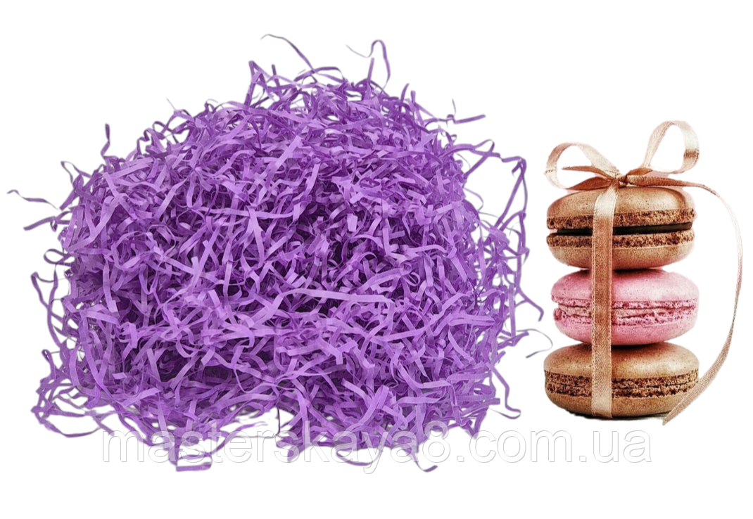 ОПТ 500 г/2мм Преміум стружка з пергаменту (відео), колір ліловий/бузковий, виробник, фото 1
