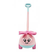 Іграшка каталка вертоліт ТехноК 9413 яскравий веселий гелікоптер інтерактивна іграшка з довгою ручкою