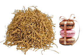 ОПТ 500 г/2мм Пергамент наповнювач (відео) для декору упаковки продуктів, колір коричневий, виробник