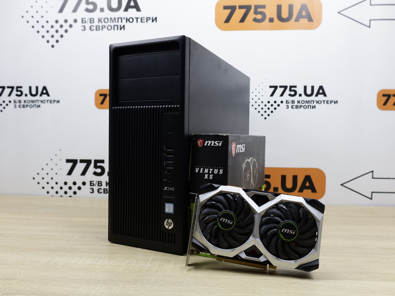 Комп'ютер HP Z240, Intel Xeon 4.2GHz, DDR4 16ГБ, NVME 256GB, HDD 750ГБ, GTX 1660 Super 6ГБ, Win10 Pro
