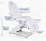 Крісло педикюрне на 2-х електромоторах WHITE мод. 8184-L PVC кушетка педикюрна електрична для подолога, фото 7
