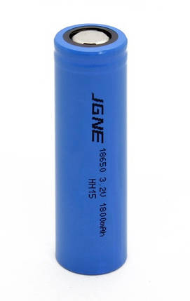 Акумулятор 18650 LiFePO4 JGNE HTCFR18650-1800mAh-3.2V, 1800mAh, 5.4A, 3.65/3.2/2.5V, Blue, фото 2