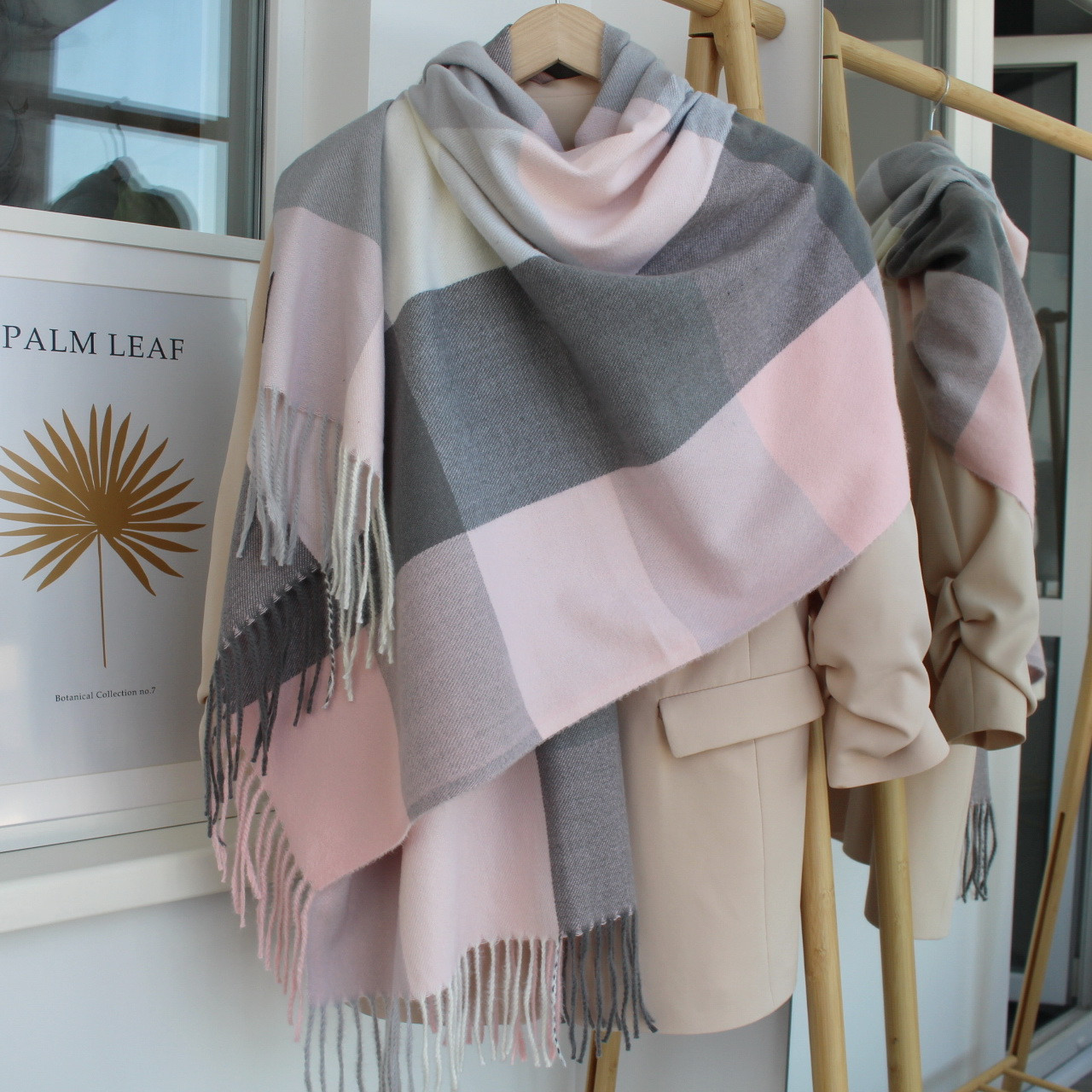 Кашеміровий шарф у клітку "Лана" 138001, фото 1