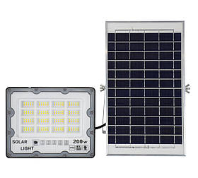 Вуличний прожектор з вологозахистом Greelite JX-200 IP66 із сонячною панеллю та пультом 200W (3_05556)