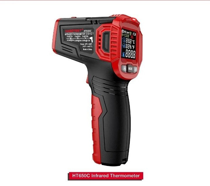 Пирометр Habotest HT650C (-50...800 °C) D:S 12:1; EMS 0.10-1.00 з багатопроменевим лазером і датчиком вологості