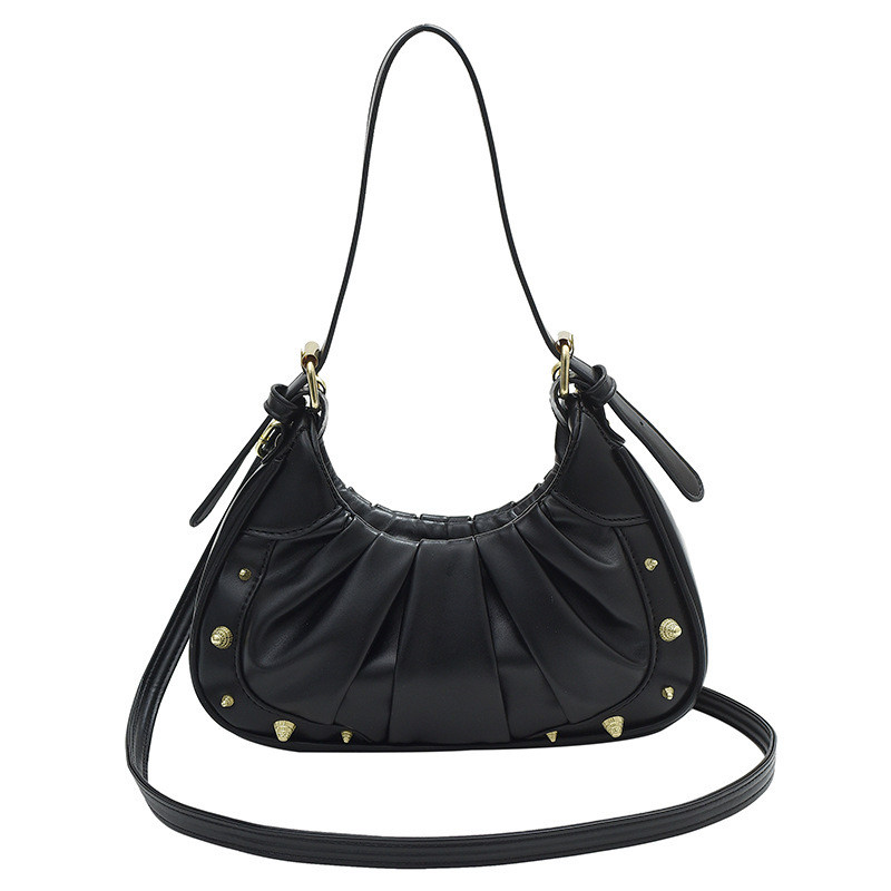 Жіноча сумка 8615 багет крос-боді чорна, фото 1