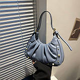 Жіноча сумка 8615 багет крос-боді блакитна, фото 2