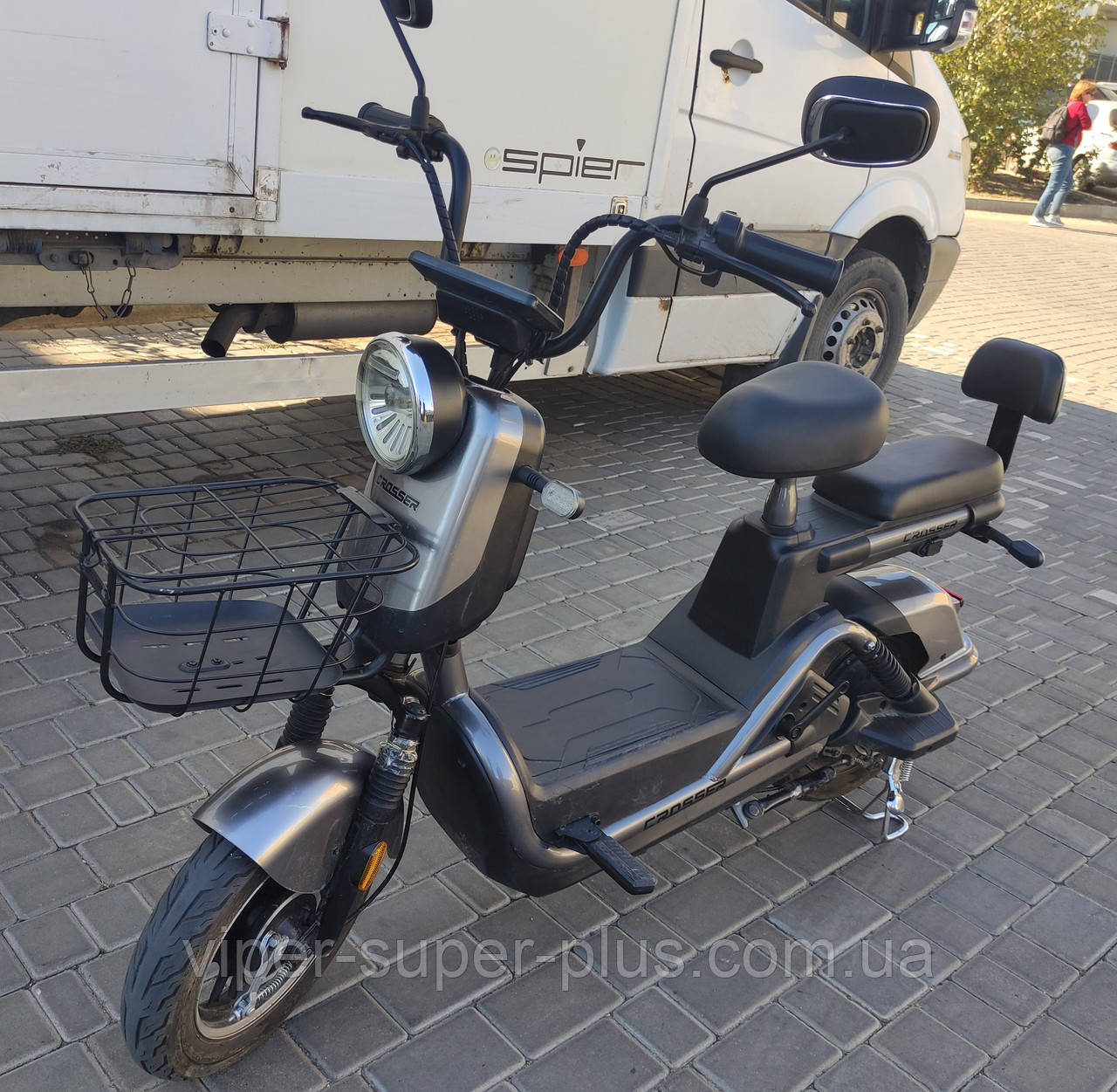 Електроскутер Електровелосипед Crosser CR2 Двохмісний 2025 (600W, 60V, 20Ah) Сірій, фото 1