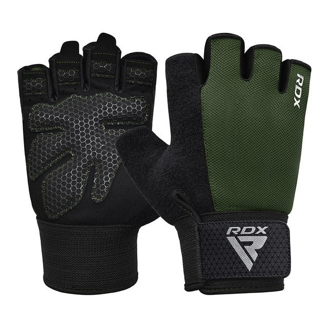 Рукавички для фітнесу RDX W1 Half Army Green Plus M, фото 1