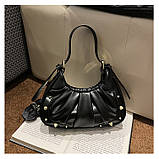 Жіноча сумка 8615 багет крос-боді чорна, фото 4