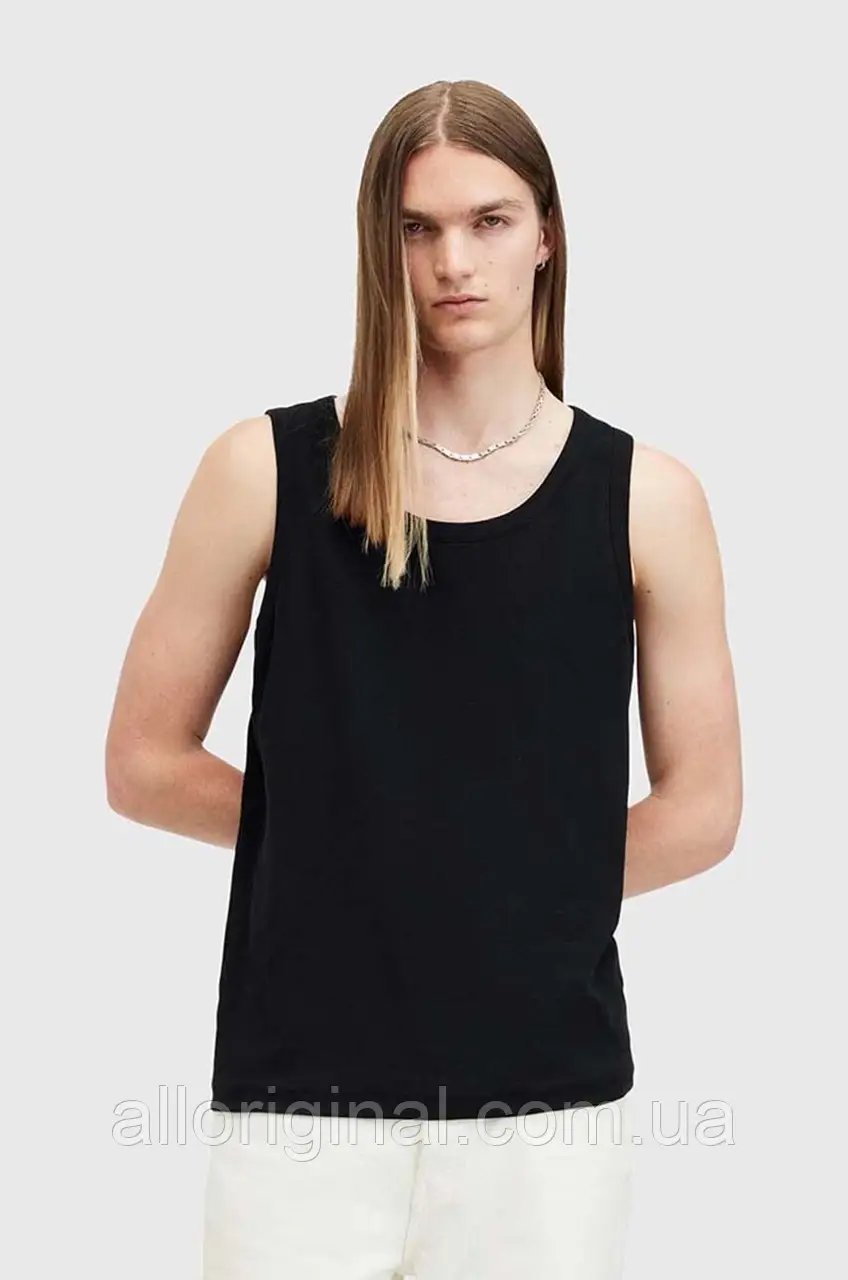 AllOriginal com ua Бавовняний топ AllSaints EDWARDS VEST колір чорний M008JB РОЗМІРИ ЗАПИТУЙТЕ