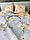 Постільна білизна евро розміру Gold Lux, фото 4