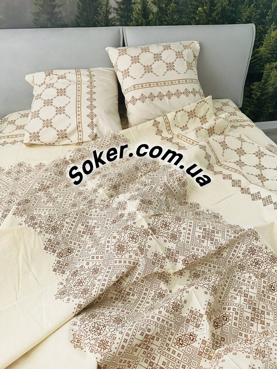 Полуторна постільна білизна,голд супер люкс, фото 1