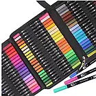Набір двосторонніх маркерів на водній основі Color pencil AND 60 шт Набір маркерів-лінерів та маркерів-кистей, фото 5
