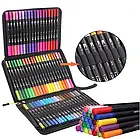 Набір двосторонніх маркерів на водній основі Color pencil AND 60 шт Набір маркерів-лінерів та маркерів-кистей, фото 6