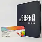 Набір двосторонніх маркерів на водній основі Color pencil AND 60 шт Набір маркерів-лінерів та маркерів-кистей, фото 7