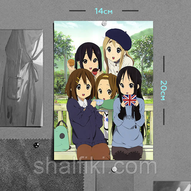 "Клуб легкої музики (Кей-Он! / K-On!)" плакат (постер) розміром А5 (14х20см)