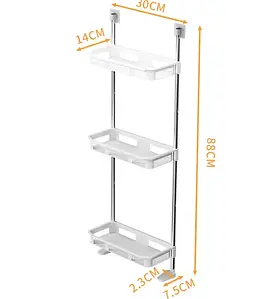 Полиця стелаж у ванну 3 яруси Portable Toilet And Bathroom Storage Rack сталева труба, пластик