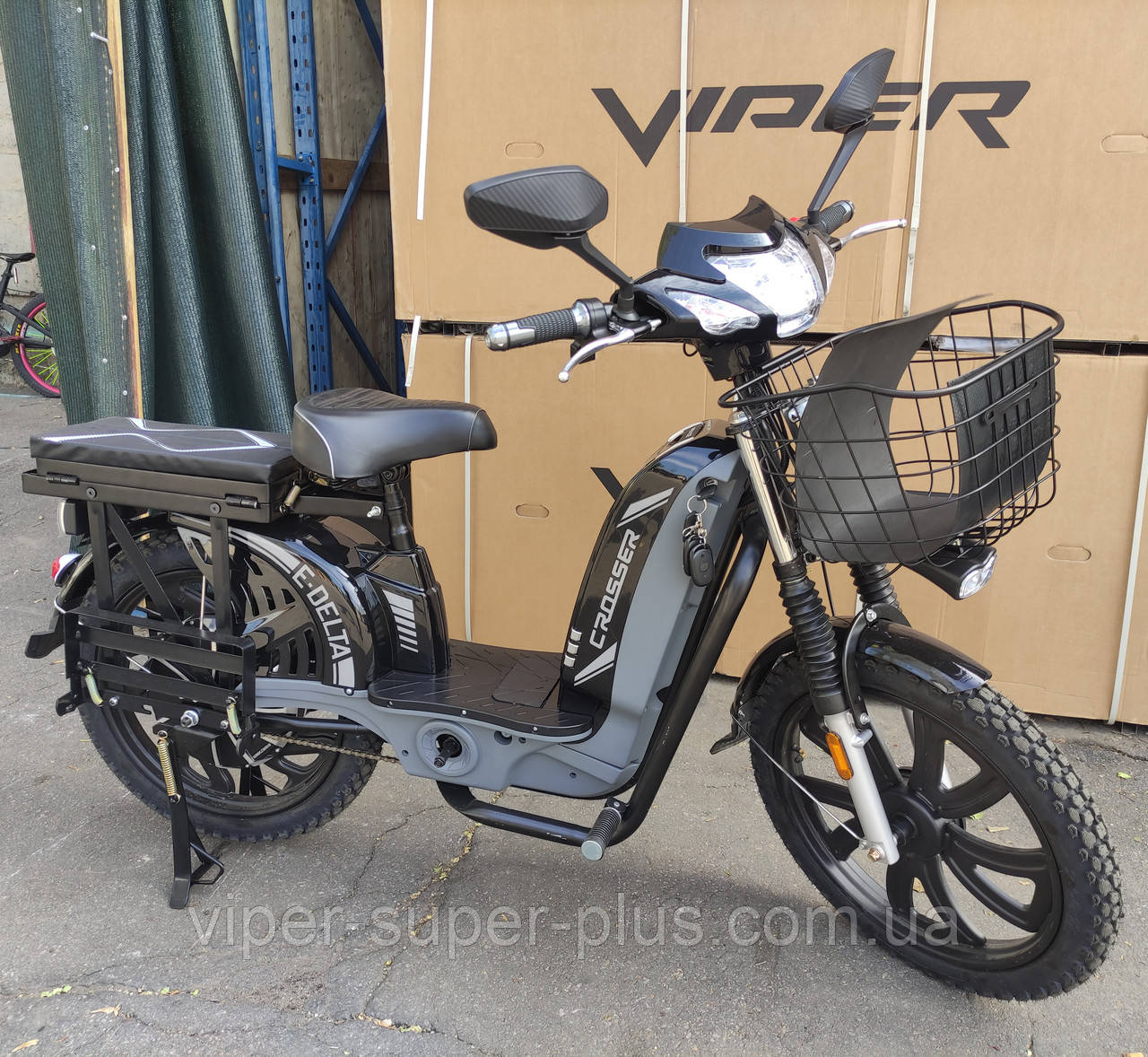 Електровелосипед Скутер Crosser Delta(Кроссер Дельта) 800W Lead-Acid 60V-12A, Чорного кольору