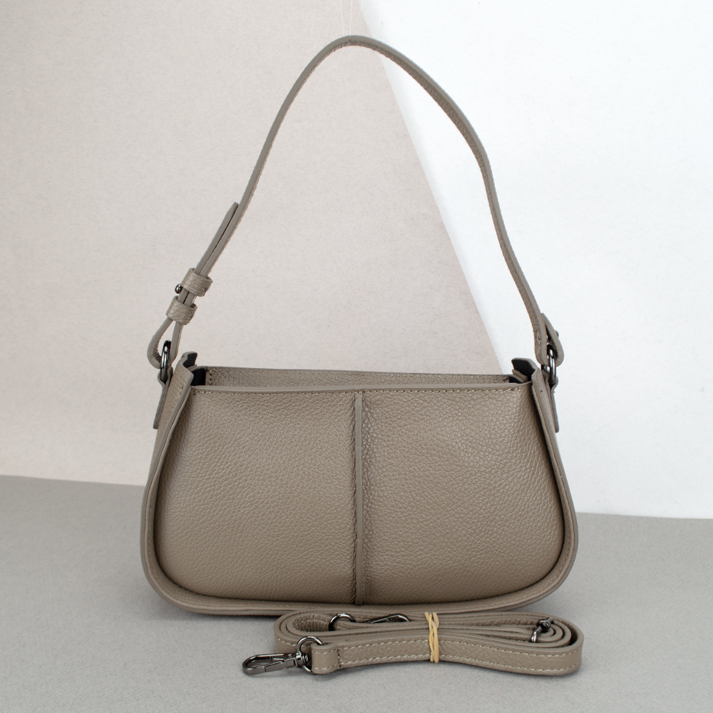 Сумка жіноча шкіряна маленька Virginia Conti 03769 темний тауп, фото 1