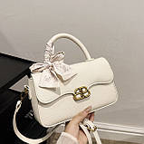 Жіноча сумка 10366 крос-боді біла молочна, фото 2