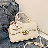 Жіноча сумка 10366 крос-боді біла молочна, фото 5