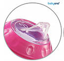 Поїлка непроливайка з м'яким носиком BabyOno Natural nursing, 3м+ 180мл рожева (Бебіоно)1456/02, фото 3