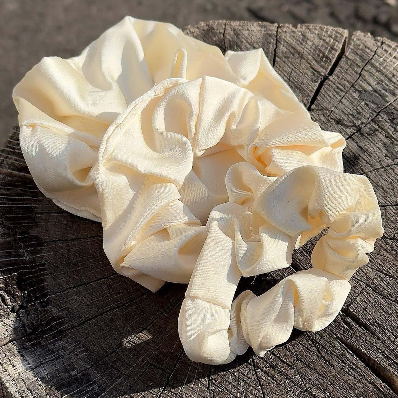 Набір атласних резинок для волосся 3шт (Шампань)