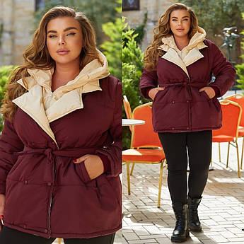 Жіноча куртка осінь-зима зі знімним капюшоном top