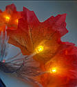 Гірлянда на батерейках оранжеве кленове листя 3м 20LED ламп, фото 7