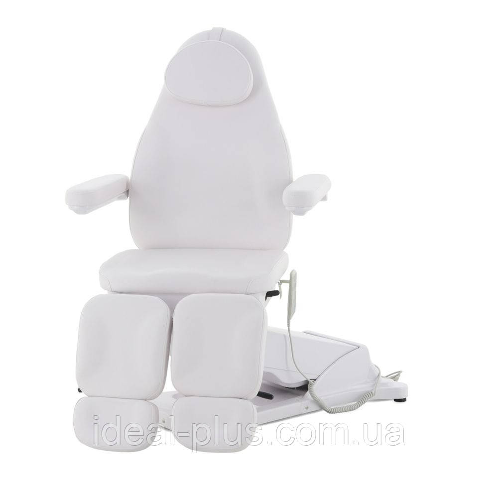 Крісло кушетка для педикюру з поворотом (2 мотори) WHITE мод. 8186-L PVC крісло електричне педикюрне, фото 1