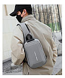 Модна водонепроникна нагрудна сумка з твердим корпусом для чоловіків, сумка через плече гуртом, фото 10