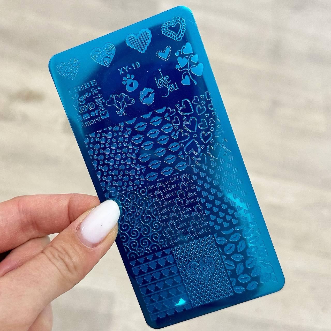Пластина для стемпінгу Серця XY-19