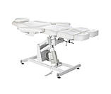 Кушетка косметологічна електрична педикюрна стаціонарна крісло педикюрного кабінету WHITE 8253-L PVC, фото 2