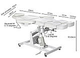 Кушетка косметологічна електрична педикюрна стаціонарна крісло педикюрного кабінету WHITE 8253-L PVC, фото 4
