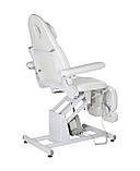Кушетка косметологічна електрична педикюрна стаціонарна крісло педикюрного кабінету WHITE 8253-L PVC, фото 3
