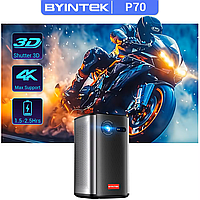 Проєктор портативний P70 Wi-Fi, Bluetooth, FullHD, 3D, 4K, Android BYINTEK