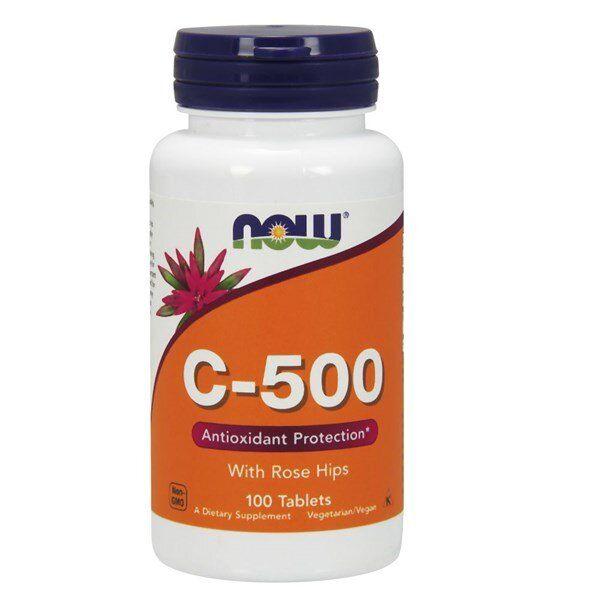 Вітамін C із шипшиною Now Foods (С-500 RH) 500 мг 100 таблеток BX171