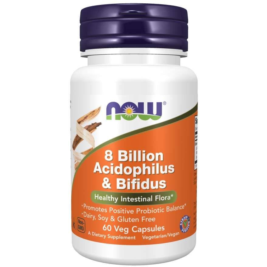 Пробіотики Now Foods (8 Billion Acidophilus & Bifidus) 60 вегетаріанських капсул BX259