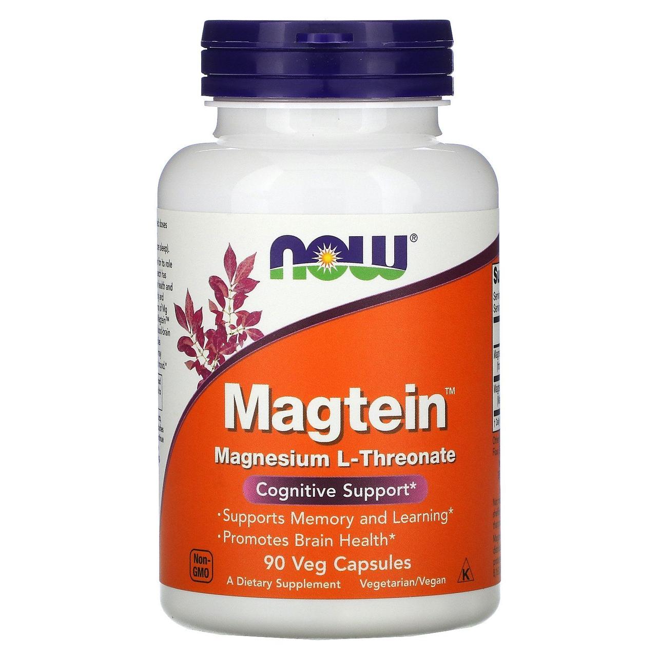 Магній L-треонат Now Foods (Magnesium) 90 вегетаріанських капсул BX193