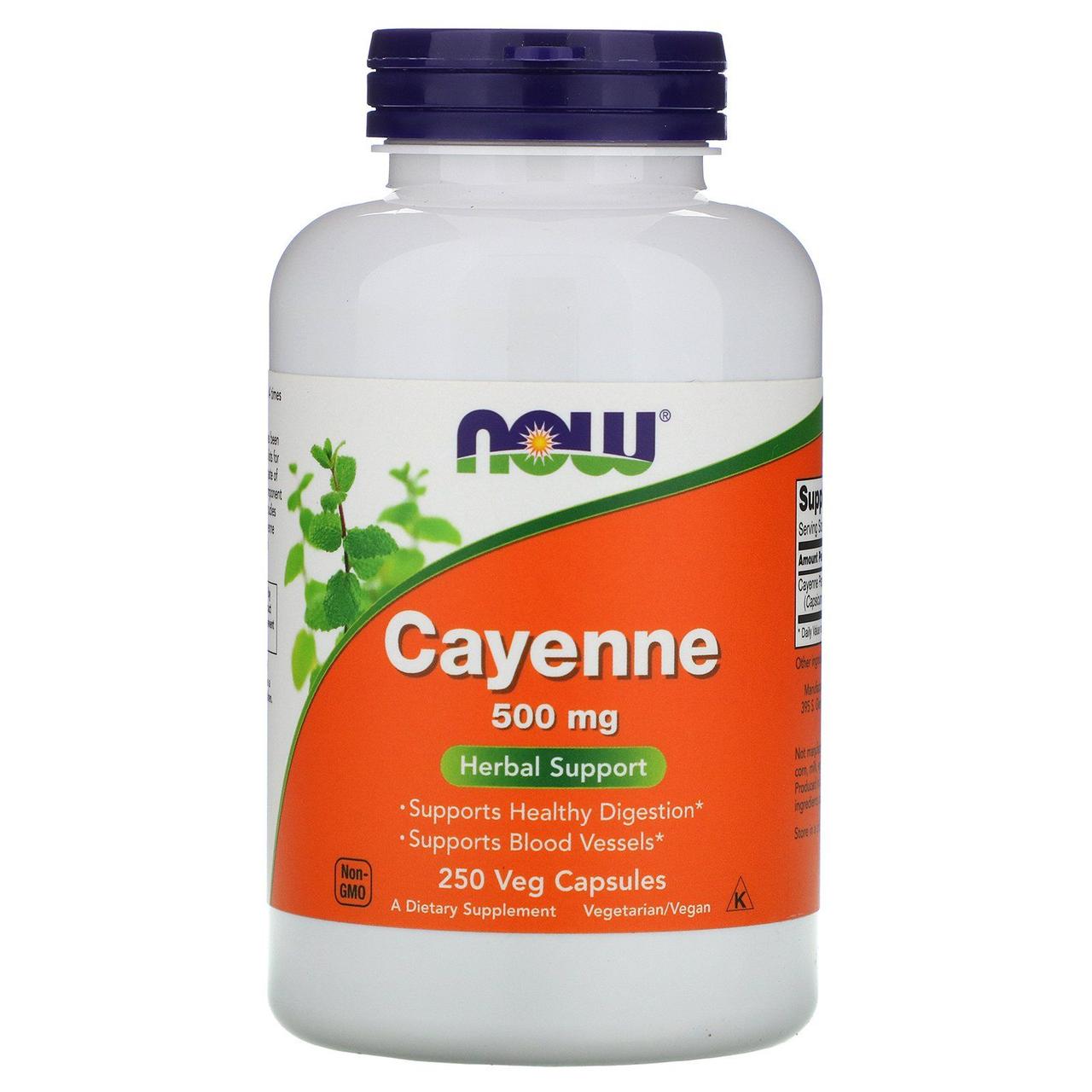 Каєнський перець Now Foods (Cayenne) 500 мг 250 капсул BX398