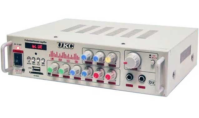 Підсилювач UKC AV-313BT + КАРАОКЕ 2мікрофони
